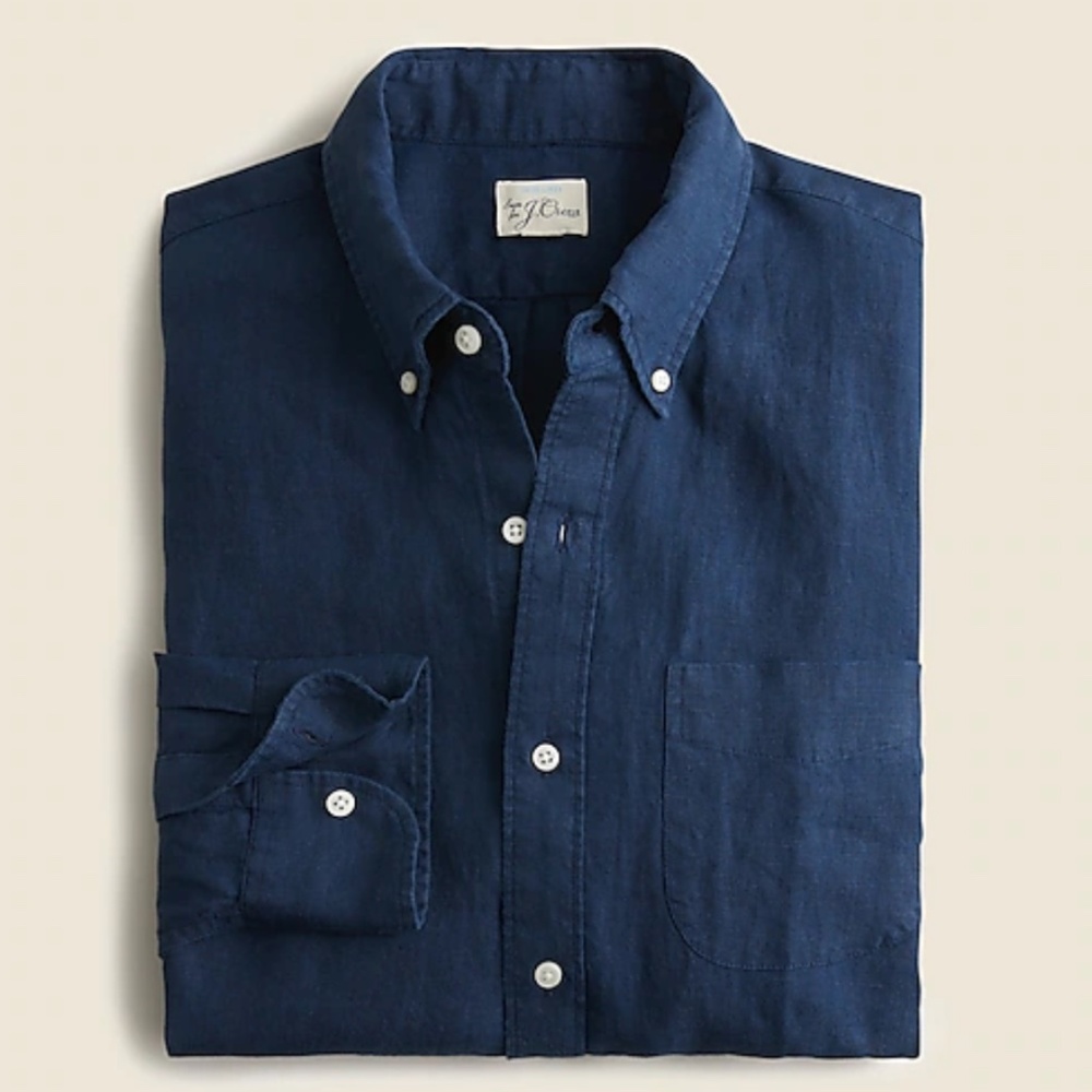 J.Crew Slim Fit Baird McNutt Irish Linen Button Down Shirt